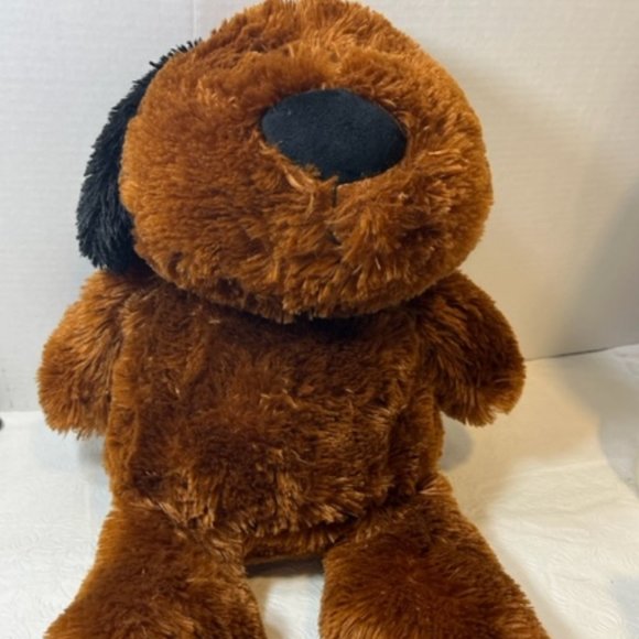 Spark Create Imagine Big 18" Brown Black Puppy Dog Plush Stuffed Animal Soft - Picture 2 of 13
